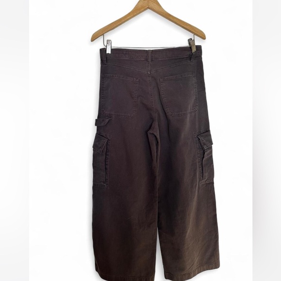 Gap Dark Brown Mid Rise Cotton Baggy Cargo Pants - Size 6 - Picture 5 of 6